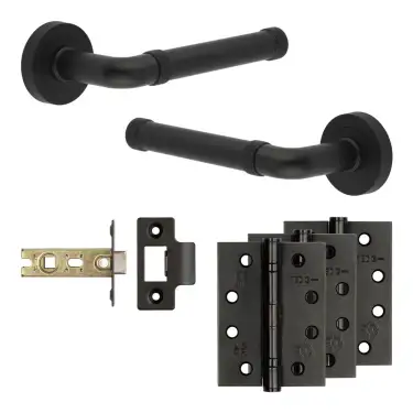 Click Here To Enlarge This Photo Of JV853MB Frelan Hardware Jedo Complete 'Midtown' Door Handle Pack - Internal Doors - Matt Black
