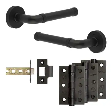 Click Here To Enlarge This Photo Of JV853MB Frelan Hardware Jedo Complete 'Midtown' Door Handle Pack - Internal Doors - Matt Black