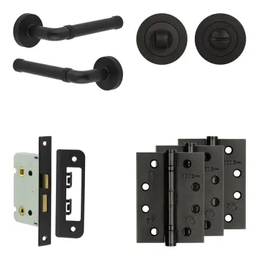 Click Here To Enlarge This Photo Of JV853MB Frelan Hardware Jedo Complete 'Midtown' Door Handle Pack - Internal Doors - Matt Black