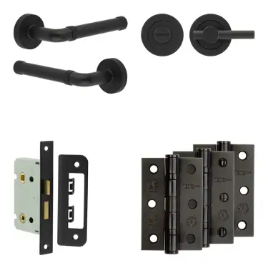 Click Here To Enlarge This Photo Of JV853MB Frelan Hardware Jedo Complete 'Midtown' Door Handle Pack - Internal Doors - Matt Black