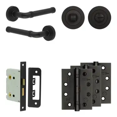 Click Here To Enlarge This Photo Of JV853MB Frelan Hardware Jedo Complete 'Midtown' Door Handle Pack - Internal Doors - Matt Black