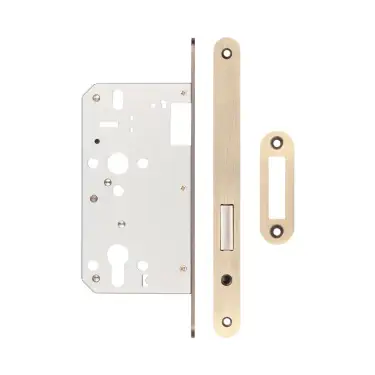 Click Here To Enlarge This Photo Of JL-DD60RAB Frelan Hardware Jedo DIN Euro Profile Deadlock 60mm Backset with Radius Corners - Antique Brass