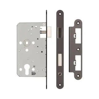 JL-DE60RDB Frelan Hardware Jedo DIN Euro Profile Escape Lock 60mm Backset &lpar;72mm c&sol;c&rpar; with Radius Corners - Dark Bronze