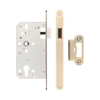 JL-DL60RAB Frelan Hardware Jedo DIN Mortice Latch 60mm Backset with Radius Corners - Antique Brass