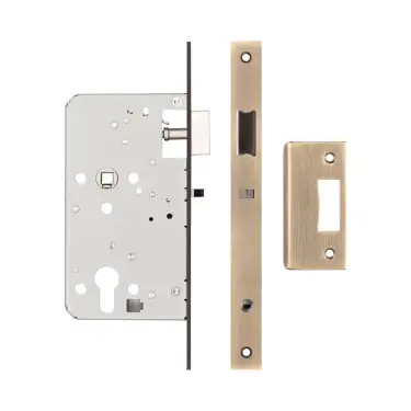 Click Here To Enlarge This Photo Of JL-DNL60AB Frelan Hardware Jedo DIN Mortice Nightlatch 60mm Backset &lpar;72mm c&sol;c&rpar; with Square Corners - Antique Brass