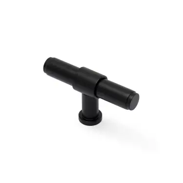 Click Here To Enlarge This Photo Of AW838P-80-BL - Alexander & Wilks Kingston Plain T-Bar Cupboard Knob 80mm - Black