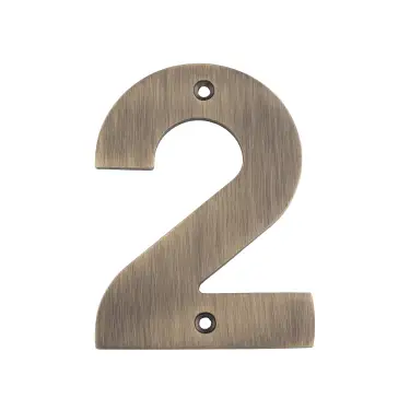 Click Here To Enlarge This Photo Of NUM10102AB - Carlisle Brass Eurospec 100mm Screw Fix Numeral '2' - Antique Brass