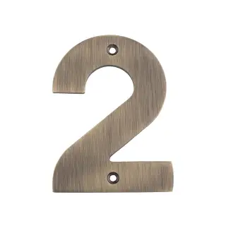 NUM10102AB - Carlisle Brass Eurospec 100mm Screw Fix Numeral '2' - Antique Brass