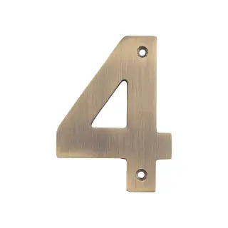 NUM10104AB - Carlisle Brass Eurospec 100mm Screw Fix Numeral '4' - Antique Brass