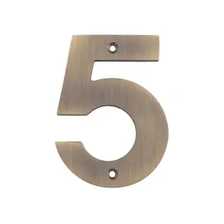 NUM10105AB - Carlisle Brass Eurospec 100mm Screw Fix Numeral '5' - Antique Brass