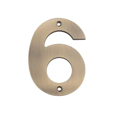 Click Here To Enlarge This Photo Of NUM10106&sol;9AB - Carlisle Brass Eurospec 100mm Screw Fix Numeral '6&sol;9' - Antique Brass