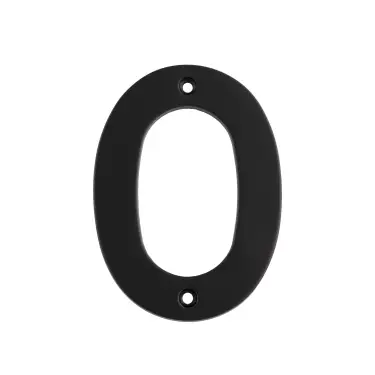Click Here To Enlarge This Photo Of NUM10100MB - Carlisle Brass Eurospec 100mm Screw Fix Numeral '0' - Matt Black