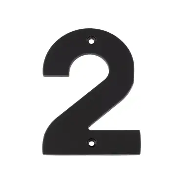 Click Here To Enlarge This Photo Of NUM10102MB - Carlisle Brass Eurospec 100mm Screw Fix Numeral '2' - Matt Black