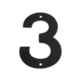 NUM10103MB - Carlisle Brass Eurospec 100mm Screw Fix Numeral '3' - Matt Black