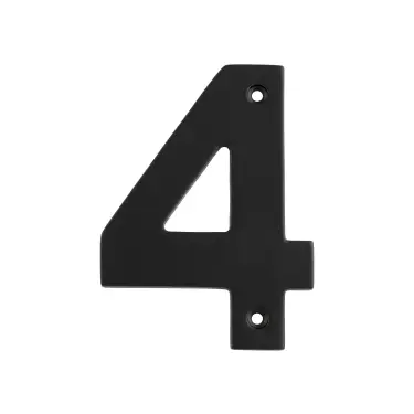 Click Here To Enlarge This Photo Of NUM10104MB - Carlisle Brass Eurospec 100mm Screw Fix Numeral '4' - Matt Black