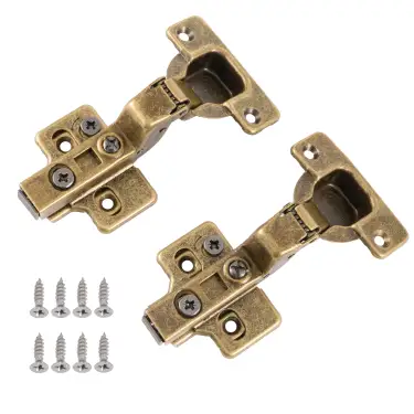Click Here To Enlarge This Photo Of Eclipse 99043 35mm Antique Brass Clip On 3D Soft Close Cabinet Hinge 105&deg; Inset - Pack of 2