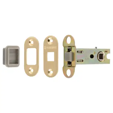 Click Here To Enlarge This Photo Of TLM5030&sol;57&sol;SB&sol;R - Carlisle Brass Eurospec Magnetic Tubular Latch 76mm &lpar;57mm Backset&rpar; with Radius Corners - Satin Brass