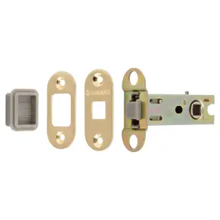 TLM5030&sol;57&sol;SB&sol;R - Carlisle Brass Eurospec Magnetic Tubular Latch 76mm &lpar;57mm Backset&rpar; with Radius Corners - Satin Brass