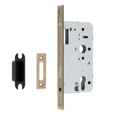Click Here To Enlarge This Photo Of DLX0060EPAB - Carlisle Brass Eurospec DIN Euro Deadlock 60mm Backset &lpar;Square Forend&rpar; - Antique Brass