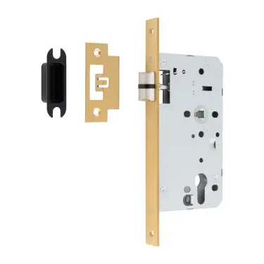 Click Here To Enlarge This Photo Of DLX0060LSB - Carlisle Brass Eurospec DIN Latch 60mm Backset &lpar;Square Forend&rpar; - Satin Brass