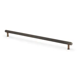 AW809-448-AB - Alexander & Wilks Crispin Knurled T-Bar Cupboard Pull Handle - Antique Brass - 448mm Centres