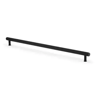 AW809-448-BL - Alexander & Wilks Crispin Knurled T-Bar Cupboard Pull Handle - Black - 448mm Centres