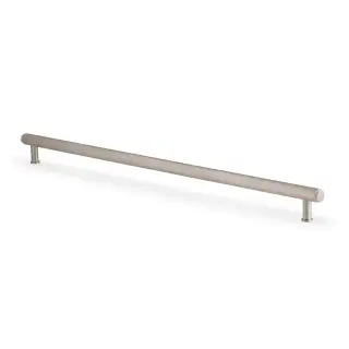 AW809-448-SN - Alexander & Wilks Crispin Knurled T-Bar Cupboard Pull Handle - Satin Nickel - 448mm Centres
