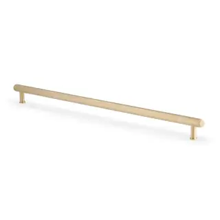 AW809-448-SBPVD - Alexander & Wilks Crispin Knurled T-Bar Cupboard Pull Handle - Satin Brass PVD - 448mm Centres
