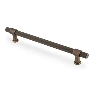 AW839R-224-AB - Alexander & Wilks Kingston Reeded Pull Handle 224mm c&sol;c - Antique Brass