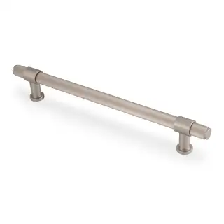 AW839R-224-SNPVD - Alexander & Wilks Kingston Reeded Pull Handle 224mm c&sol;c - Satin Nickel PVD