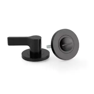 AW798BL - Alexander & Wilks Disabled Thumbturn and Emergency Release on 50mm x 6mm Rose - Black