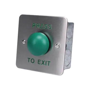 Click Here To Enlarge This Photo Of AS8011 - ASEC Press To Exit Green Dome Button SS Flush Fitting