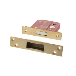 Atlantic - ALKDEAD5LK3SB British Standard 5 Lever Key Deadlock 3" - Satin Brass