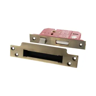 Atlantic - ALKSASH5LK3MAB British Standard 5 Lever Key Sashlock 3" - Matt Antique Brass