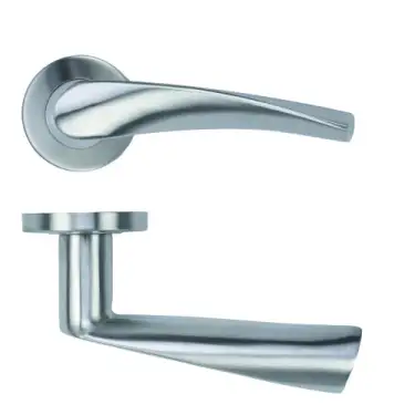Click Here To Enlarge This Photo Of ZCS2140G3SS Zoo Hardware Twist Lever on Round Rose - 52mm x 8mm &lpar;Grade 201&rpar; Satin Stainless Steel