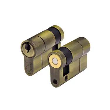 Click Here To Enlarge This Photo Of V5EP45SABKTD Zoo Hardware Vier 5 Euro Cylinder Profile 45mm Single Cylinder Keyed to Differ - Antique Brass Finish