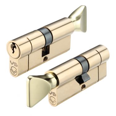 Click Here To Enlarge This Photo Of V5EP3040CTPBE - Zoo Hardware Vier V5 Euro Profile Cylinder & Turn 70mm &lpar;30&sol;40T&rpar; Polished Brass