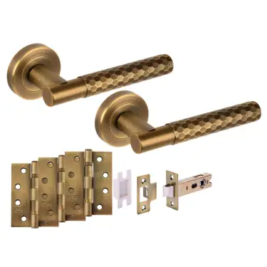 Click Here To Enlarge This Photo Of H6109MBR - Hunta 'Roca' Matt Bronze Passage Premium Latch Doorpack with 4" Fire Door Ball Bearing Hinges &lpar;57mm Backset&rpar;