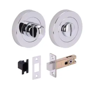 H2953PCP - Hunta Polished Chrome Bathroom Turn & Release Standard Deadbolt Doorpack &lpar;57mm Backset&rpar;