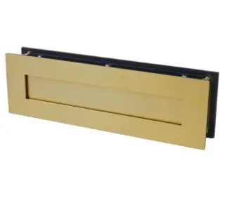 BLU Performance Classic Sleeved Letter Plate&comma; 330 x 100mm&comma; Up to 68mm Door Thickness&comma; 316 Stainless Steel in a PVD Satin Brass Finish &lpar;LP430-PSB&rpar;