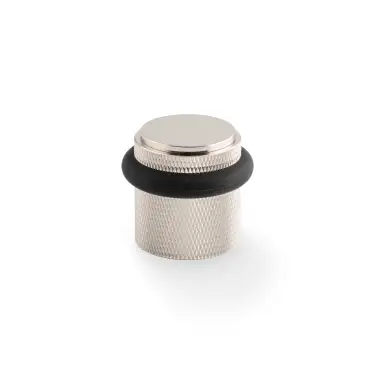Click Here To Enlarge This Photo Of AW639KPN - Alexander & Wilks Brunel Knurled Floor Mounted Door Stop - Polished Nickel