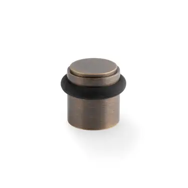 Click Here To Enlarge This Photo Of AW639PAB - Alexander & Wilks Brunel Plain Floor Mounted Door Stop - Antique Brass