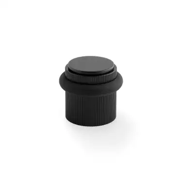 Click Here To Enlarge This Photo Of AW639RBL - Alexander & Wilks Brunel Reeded Floor Mounted Door Stop - Black