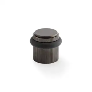 AW639RDBZPVD - Alexander & Wilks Brunel Reeded Floor Mounted Door Stop - Dark Bronze PVD