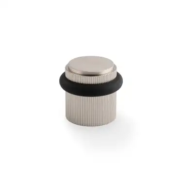 Click Here To Enlarge This Photo Of AW639RSN - Alexander & Wilks Brunel Reeded Floor Mounted Door Stop - Satin Nickel