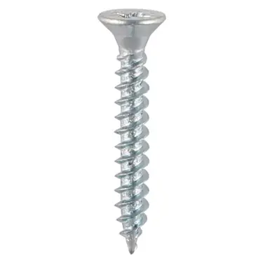 Click Here To Enlarge This Photo Of TIMCO Twin-Threaded Countersunk Silver Woodscrews