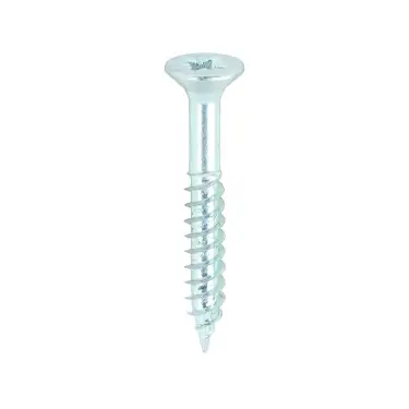 Click Here To Enlarge This Photo Of TIMCO Twin-Threaded Countersunk Silver Woodscrews