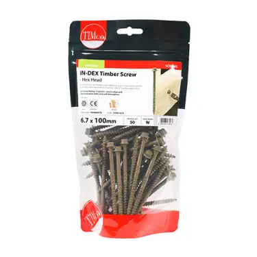 Click Here To Enlarge This Photo Of TIMCO Timber Screws Hex Flange Head Exterior Green