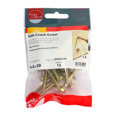 Click Here To Enlarge This Photo Of TIMCO Solo Advanced Hex Head Gold Coach Woodscrews