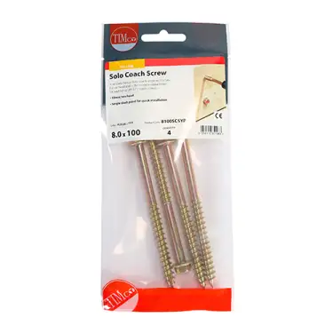 Click Here To Enlarge This Photo Of TIMCO Solo Advanced Hex Head Gold Coach Woodscrews